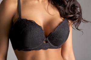 breast size and shape choices - image of breasts in black bra